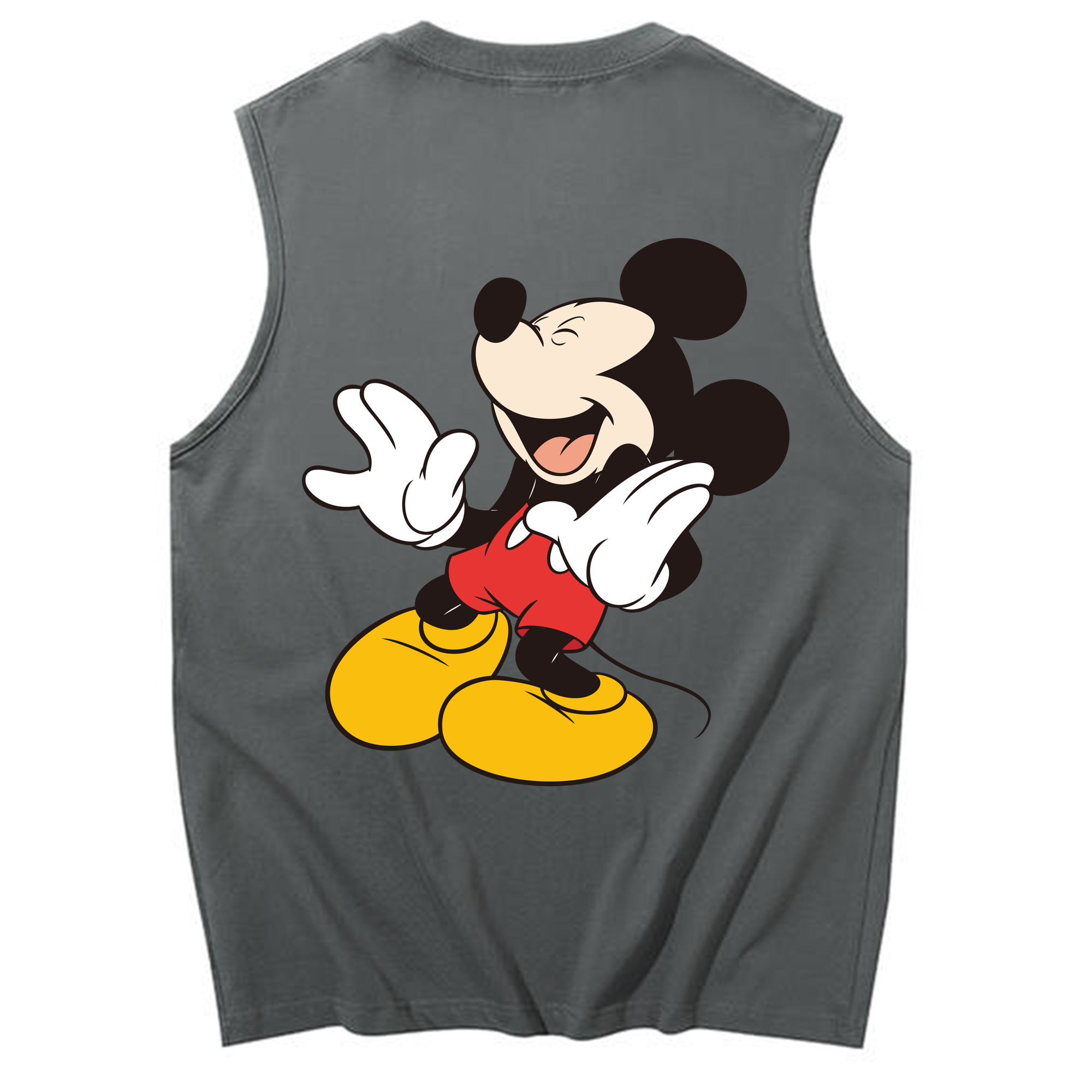 ミッキーマウス Mickey Mouse コットン100％タンクトップ（背面プリント）